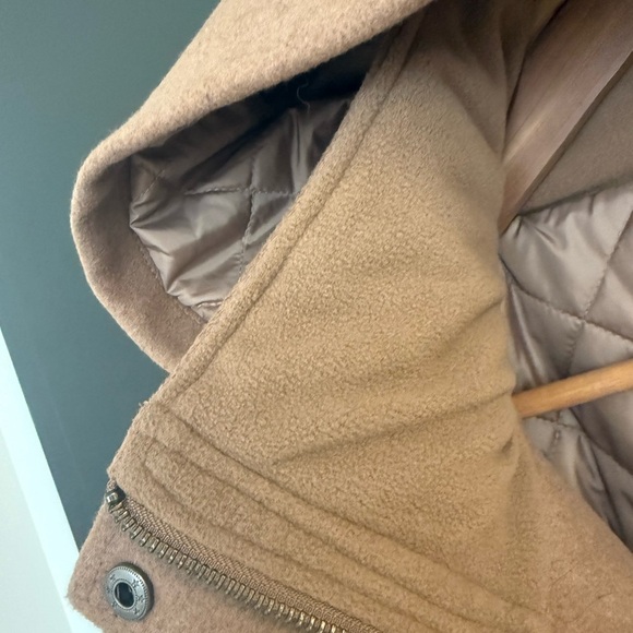 Mia Melon NWOT wool blend classic hooded Tan Utility Jacket / winter jacket - Picture 4 of 15